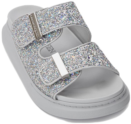 (W) Alexander McQueen Sandal Oversize 'Silver Glitter' 708097-W4JFA-8387 Order (W) Alexander McQueen Sandal Oversize 'Silver Glitter' 708097-W4JFA-8387