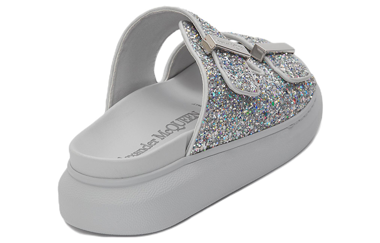 Lookbook (W) Alexander McQueen Sandal Oversize 'Silver Glitter' 708097-W4JFA-8387