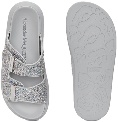 (Women) Alexander McQueen Oversized Hybrid Slide 'Silver Glitter' 708097-W4JFA-8387 Shop (Women) Alexander McQueen Oversized Hybrid Slide 'Silver Glitter' 708097-W4JFA-8387