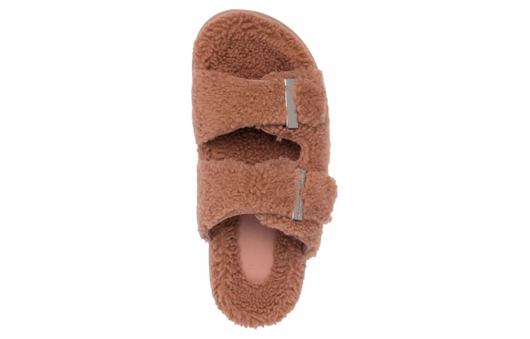 Shop (W) Alexander McQueen Oversized Hybrid Slide 'Shearling Pink' Wanita 676731-WLEK3-6818