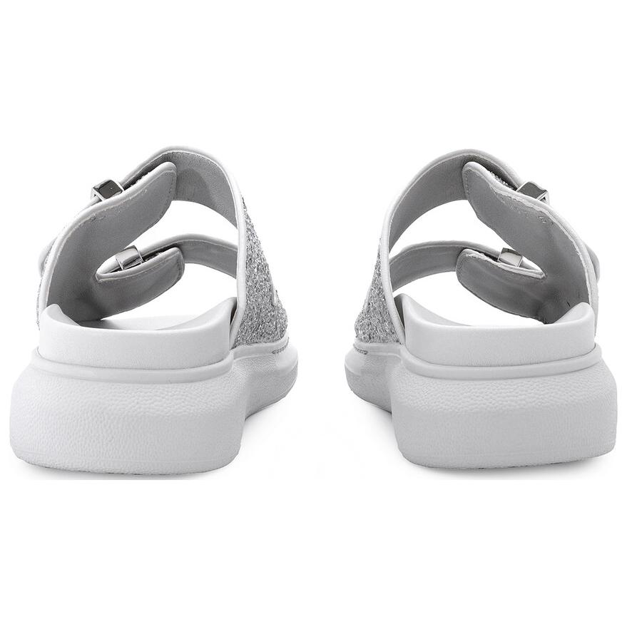 Purchase (W) Alexander McQueen Sandal Oversize 'Silver Glitter' 708097-W4JFA-8387