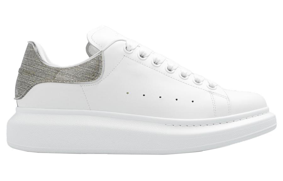 (W) Alexander McQueen Oversized Leather Sneakers 'White Grey' 圖 2