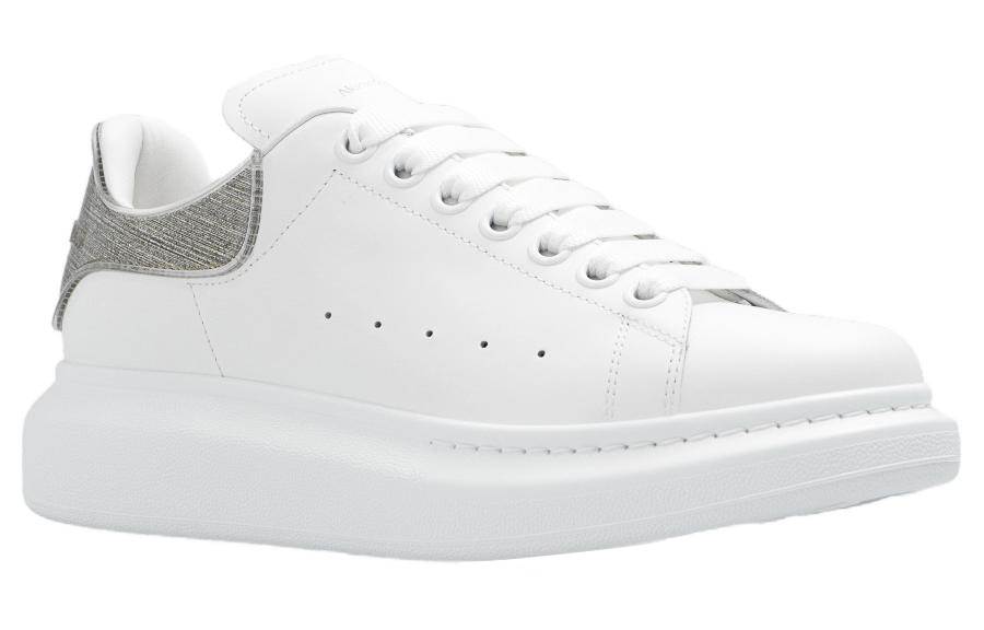 (W) Alexander McQueen Oversized Leather Sneakers 'White Grey' 圖 3