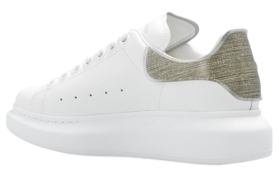 (W) Alexander McQueen Oversized Leather Sneakers 'White Grey' 圖 4