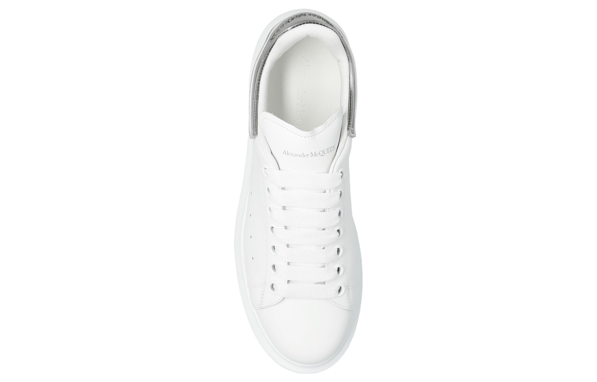 (W) Alexander McQueen Oversized Leather Sneakers 'White Grey' 圖 5