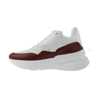 (W) Alexander McQueen Oversized RNNR in Nappa Calf Leather 'White Burgundy'