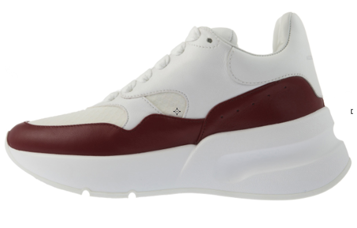 (Women) Alexander McQueen Oversized Runner in Nappa Calf Leather 'White Burgundy' 533710WHT999093