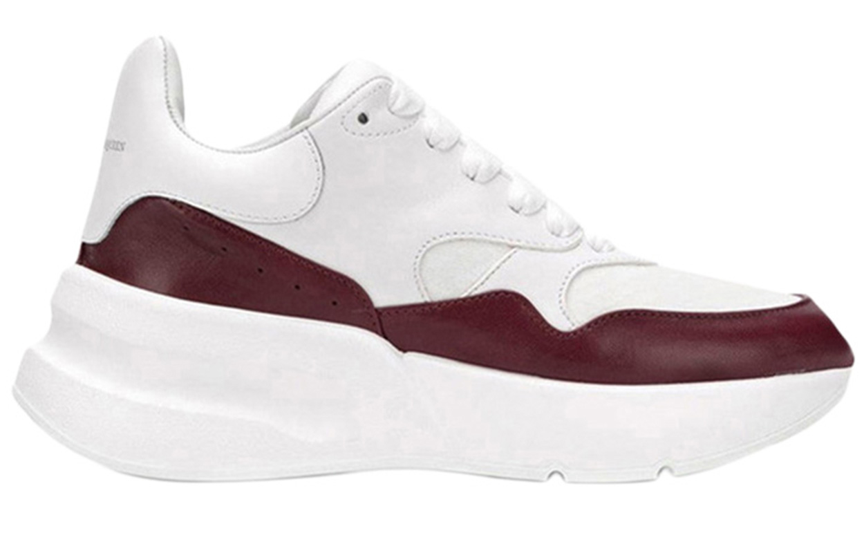 Order (W) Alexander McQueen Oversized Runner Nappa Kulit Lembu 'Putih Burgundy' 533710WHT999093