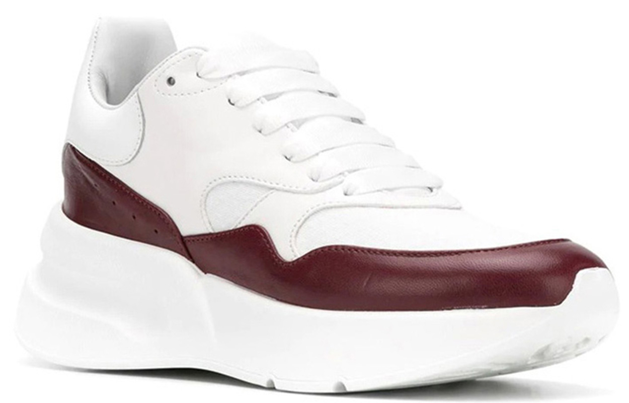 Lookbook (W) Alexander McQueen Oversized Runner Nappa Kulit Lembu 'Putih Burgundy' 533710WHT999093