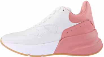 (Women) Alexander McQueen Oversized Runner Low Top Leather Sneakers with Mesh 'White Pink' 533709WHRU39374 (Women) Alexander McQueen Oversized Runner Low Top Leather Sneakers with Mesh 'White Pink' 533709WHRU39374