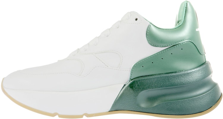 (Women) Alexander McQueen Oversized Runner Low Top Leather Sneakers with Mesh 'White Green' 533709WHRU39463 Buy (Women) Alexander McQueen Oversized Runner Low Top Leather Sneakers with Mesh 'White Green' 533709WHRU39463