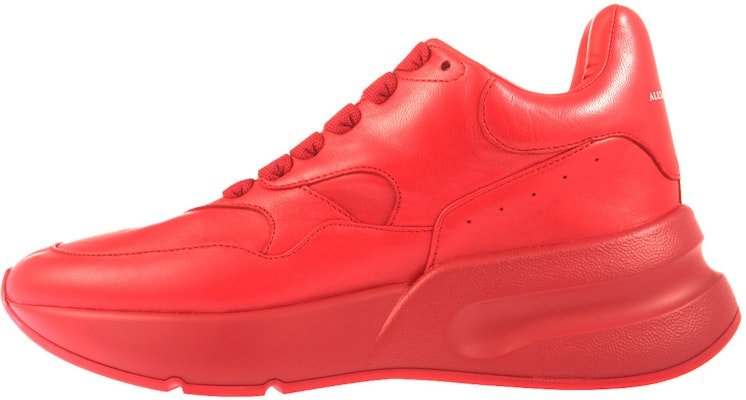 (Women) Alexander McQueen Oversized Runner Low Top Leather Sneakers with Mesh 'Pure Red' 533710WHRU06409 Buy (Women) Alexander McQueen Oversized Runner Low Top Leather Sneakers with Mesh 'Pure Red' 533710WHRU06409