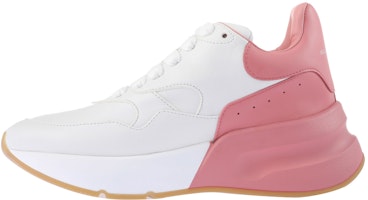 (Women) Alexander McQueen Oversized Runner Low Top Leather Sneakers with Mesh 'White Pink' 533709WHRU39374 (Women) Alexander McQueen Oversized Runner Low Top Leather Sneakers with Mesh 'White Pink' 533709WHRU39374
