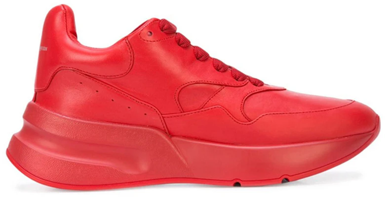 (Women) Alexander McQueen Oversized Runner Low Top Leather Sneakers with Mesh 'Pure Red' 533710WHRU06409 Order (Women) Alexander McQueen Oversized Runner Low Top Leather Sneakers with Mesh 'Pure Red' 533710WHRU06409