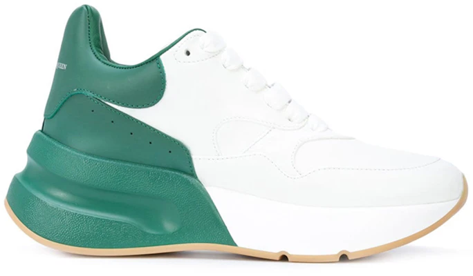 (Women) Alexander McQueen Oversized Runner Low Top Leather Sneakers with Mesh 'White Green' 533709WHRU39463 Order (Women) Alexander McQueen Oversized Runner Low Top Leather Sneakers with Mesh 'White Green' 533709WHRU39463