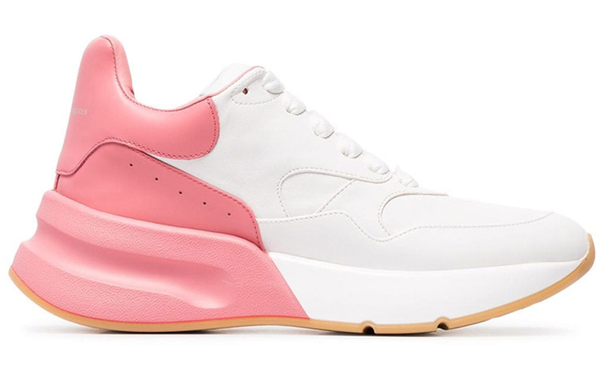 Order (Women) Alexander McQueen Oversized Runner Low Top Leather Sneakers with Mesh 'White Pink' 533709WHRU39374