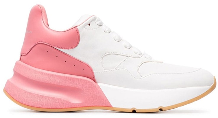 (Women) Alexander McQueen Oversized Runner Low Top Leather Sneakers with Mesh 'White Pink' 533709WHRU39374 Order (Women) Alexander McQueen Oversized Runner Low Top Leather Sneakers with Mesh 'White Pink' 533709WHRU39374