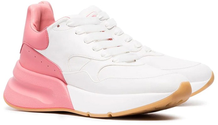 Alexander McQueen 復古皮革運動鞋 女款 白粉 Lookbook Alexander McQueen 復古皮革運動鞋 女款 白粉