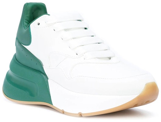 (Women) Alexander McQueen Oversized Runner Low Top Leather Sneakers with Mesh 'White Green' 533709WHRU39463 Lookbook (Women) Alexander McQueen Oversized Runner Low Top Leather Sneakers with Mesh 'White Green' 533709WHRU39463