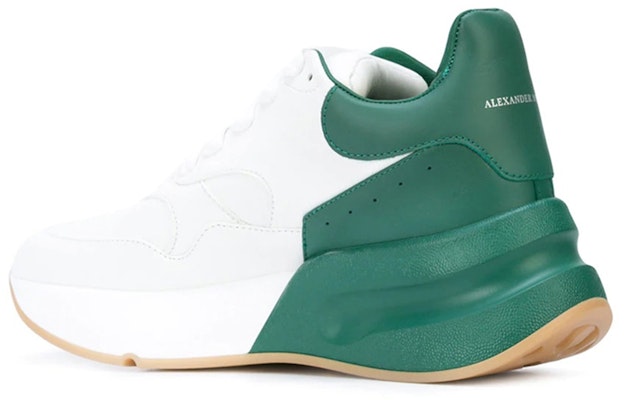 (Women) Alexander McQueen Oversized Runner Low Top Leather Sneakers with Mesh 'White Green' 533709WHRU39463 Shop (Women) Alexander McQueen Oversized Runner Low Top Leather Sneakers with Mesh 'White Green' 533709WHRU39463