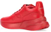 Shop (Women) Alexander McQueen Oversized Runner Low Top Leather Sneakers with Mesh 'Pure Red' 533710WHRU06409