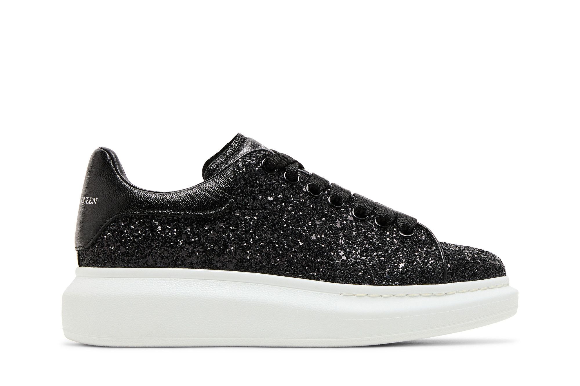 (Women) Alexander McQueen Oversized Sneaker 'Black White Glitter'  553771-W4EY4-1000