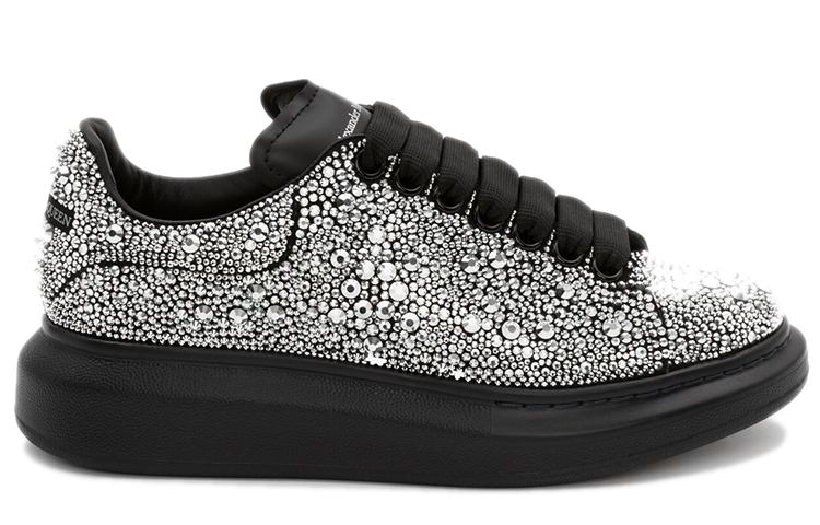 (W) Alexander McQueen Oversized Sneaker 'Black Silver Crystal' 圖 2
