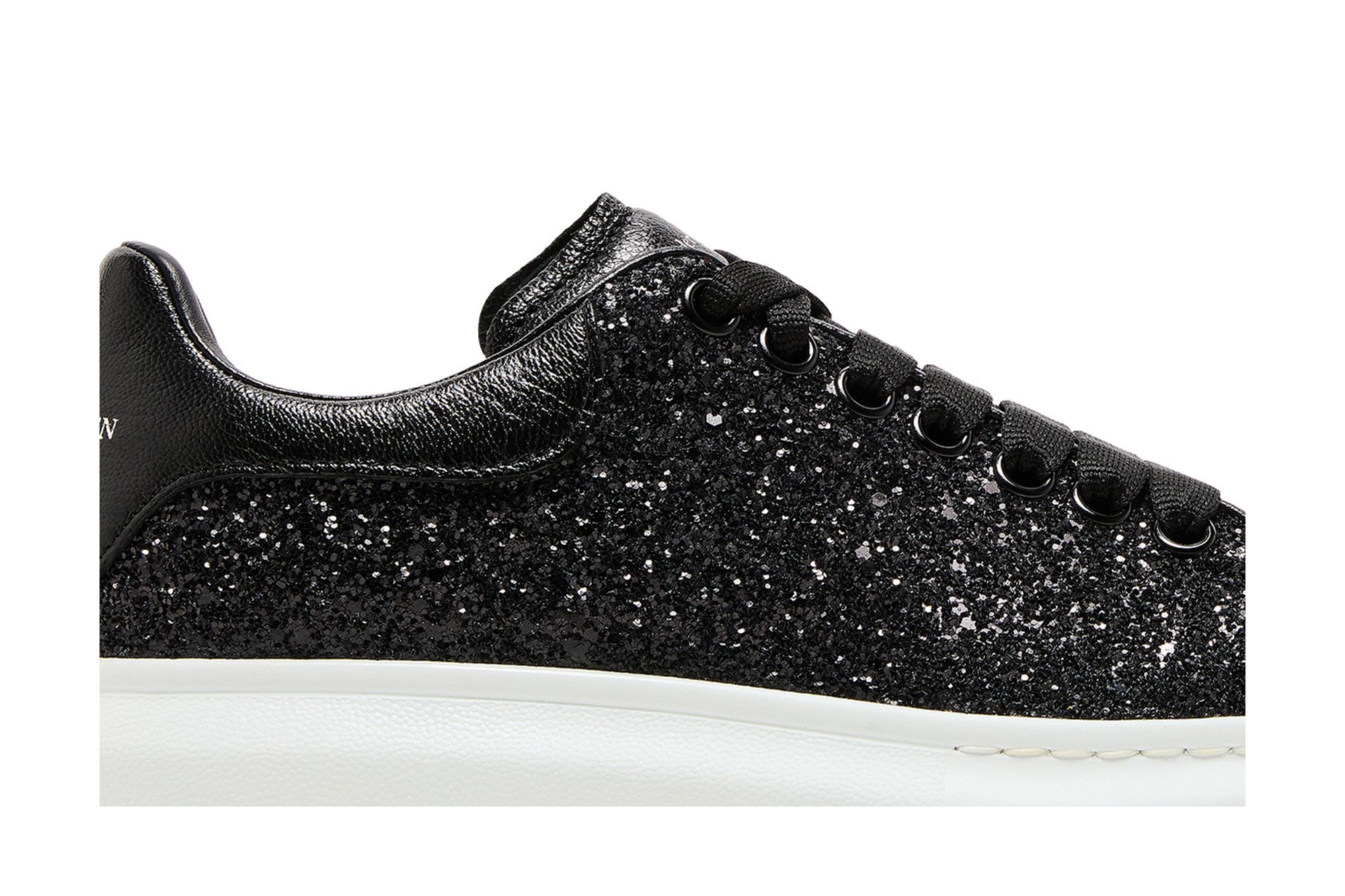 Order (W) Alexander McQueen Oversized Sneaker 'Hitam Putih Glitter' 553771-W4EY4-1000