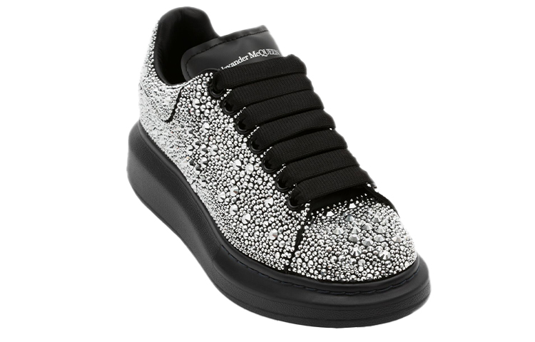 (W) Alexander McQueen Oversized Sneaker 'Black Silver Crystal' 圖 3