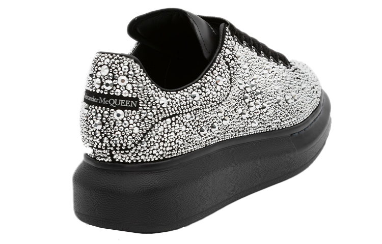 (W) Alexander McQueen Oversized Sneaker 'Black Silver Crystal' 圖 4