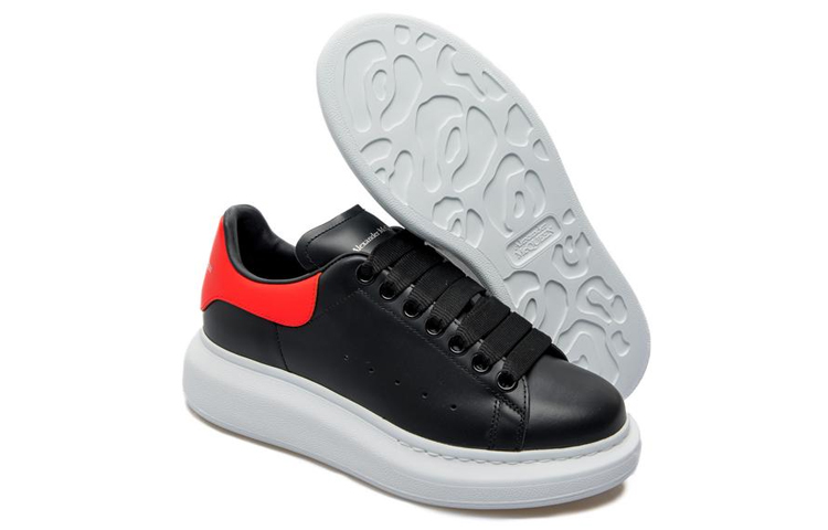 Shop (W) Zapatillas Alexander McQueen Oversized 'Negro Coral Oscuro' 553770-WHGP5-1498