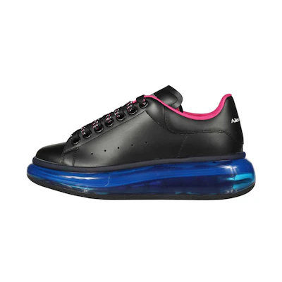 (W) Alexander McQueen Oversized Sneaker 'Clear Sole - Black Aruba Blue'