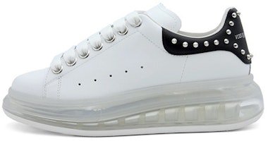 (Women) Alexander McQueen Oversized Sneaker 'Clear Sole Studded - White Black' 650814-WHZ4X-9089 (Women) Alexander McQueen Oversized Sneaker 'Clear Sole Studded - White Black' 650814-WHZ4X-9089