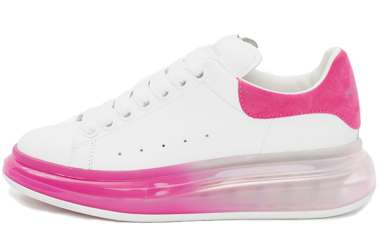 Buy Alexander McQueen亞歷山大麥昆 牛皮 系帶低筒圓頭 時尚板鞋 女款 白粉色