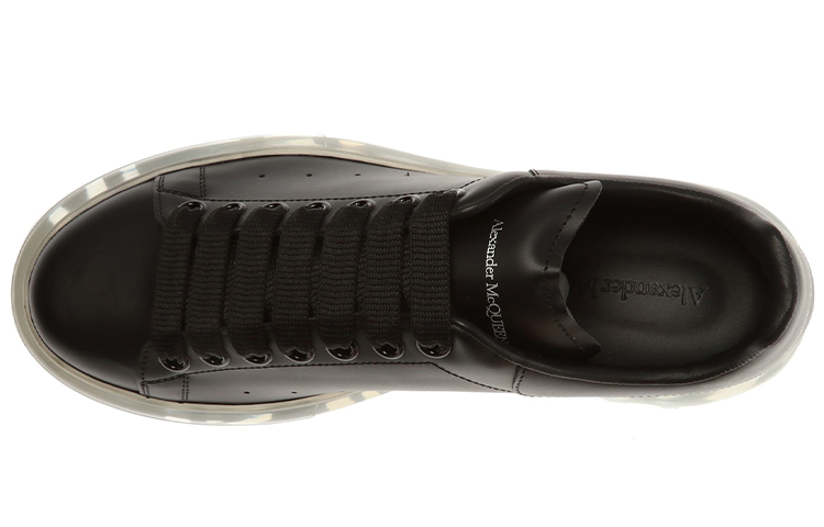 Shop (W) Alexander McQueen 'Clear Sole - Hitam Putih' Sneaker Oversized 611698WHX981070