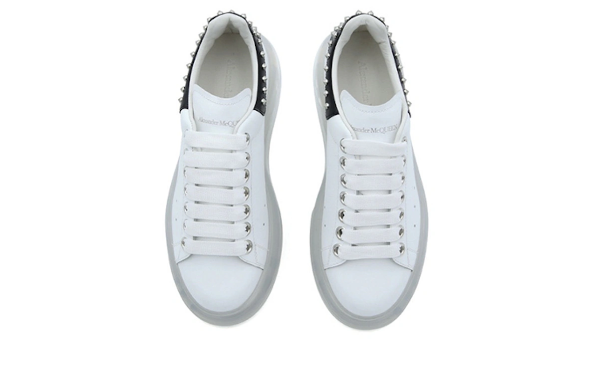 (Women) Alexander McQueen Oversized Sneaker 'Clear Sole Studded - White Black'