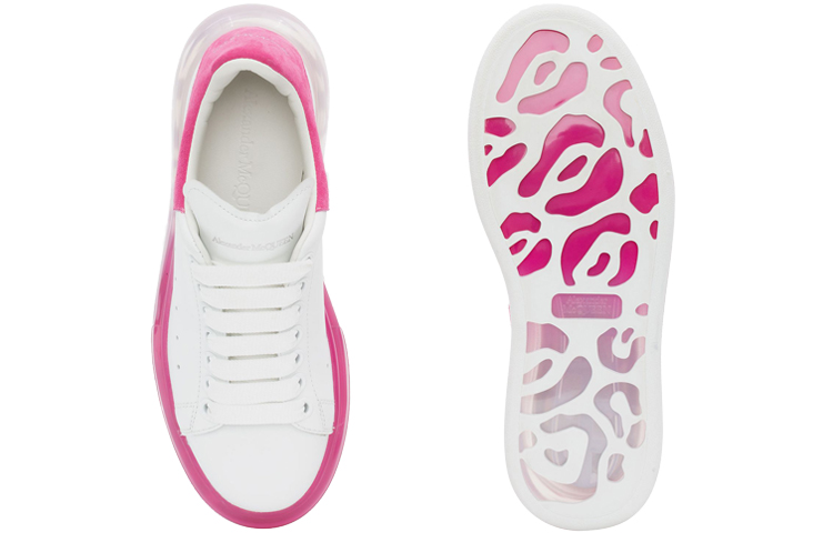 (W) Alexander McQueen Oversized Sneaker 'Clear Sole - White Pink' 圖 4