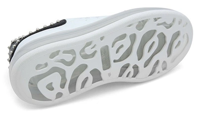 (Women) Alexander McQueen Oversized Sneaker 'Clear Sole Studded - White Black'