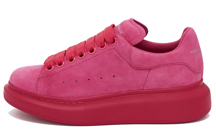 Buy 亞歷山大·麥昆潮流絨面革系帶耐磨減震低幫跑步鞋 女款 紅色