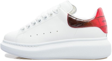 (Women) Alexander McQueen Oversized Sneaker 'Gradient Croc - White Welsh Red' 718233WIDJA9716 (Women) Alexander McQueen Oversized Sneaker 'Gradient Croc - White Welsh Red' 718233WIDJA9716