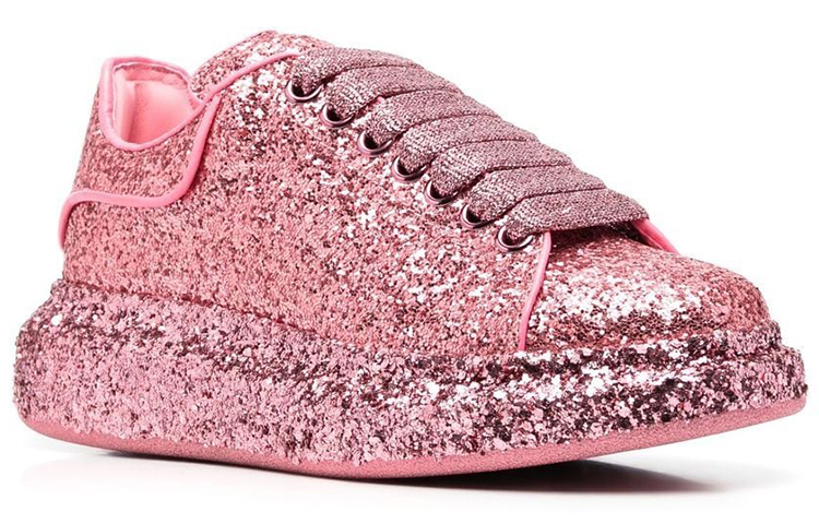 Order (W) Alexander McQueen Kasut Bertapak Besar 'Pink Glitter' 708072-W4PZ2-5496