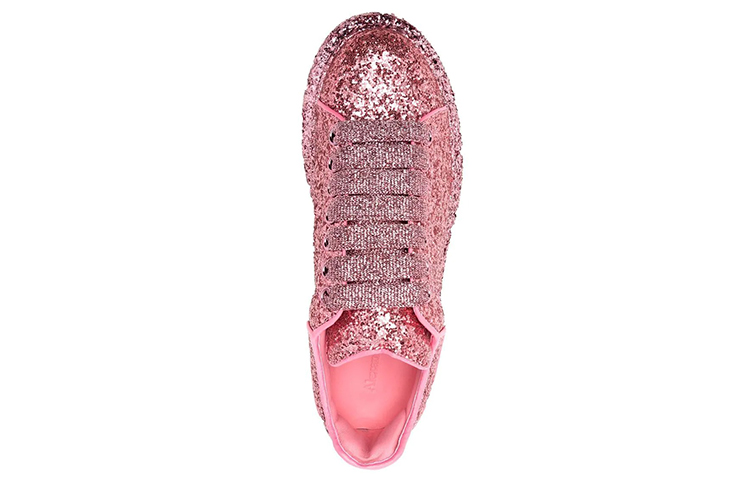 Shop (W) Alexander McQueen Kasut Bertapak Besar 'Pink Glitter' 708072-W4PZ2-5496