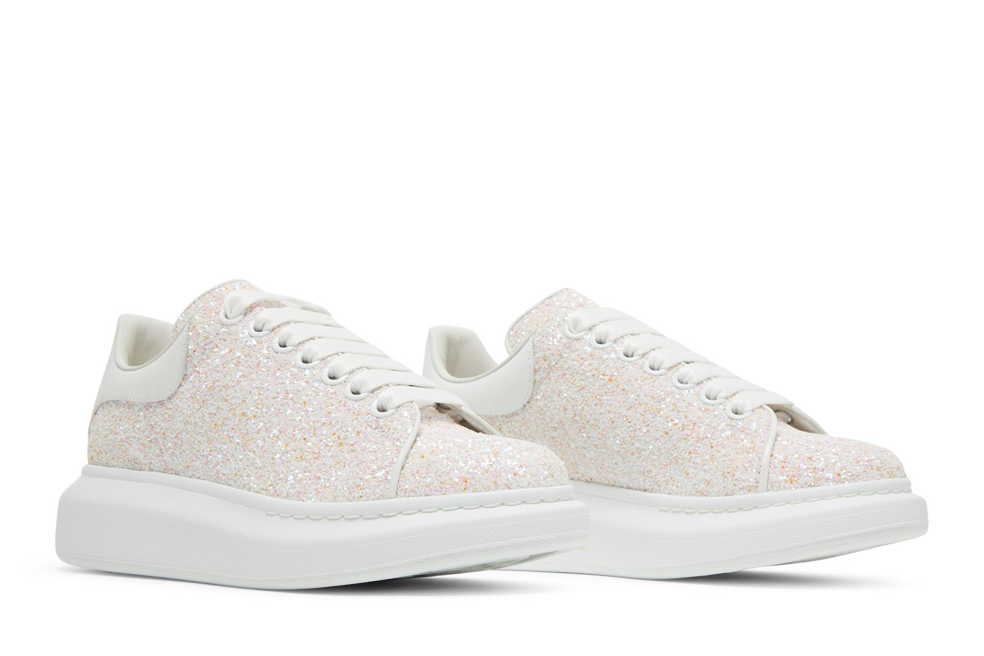 Cheap (W) Alexander McQueen Oversized Sneaker 'Pink Glitter' - Kasut Gliter Merah Jambu 558944-W4Q11-9396