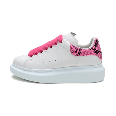 (W) Alexander McQueen Oversized Sneaker 'Snake Print - White Pink'