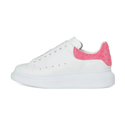 (W) Alexander McQueen Oversized Sneaker 'White Halo Pink Crystal'