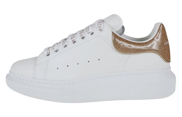 Buy 亞歷山大·麥昆 Alexander McQueen 厚底皮革綁帶時尚板鞋 女款 白金色