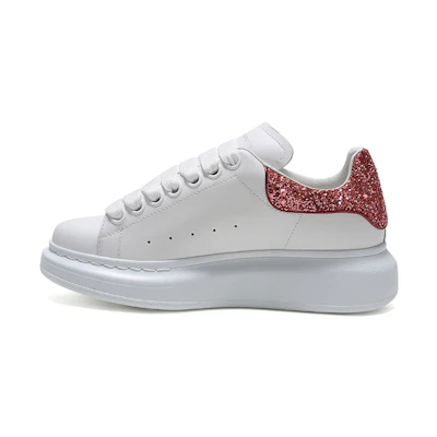 (W) Alexander McQueen Oversized Sneaker 'White Coral Glitter'
