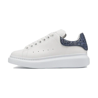(W) Alexander McQueen Oversized Sneaker 'White Navy Glitter'
