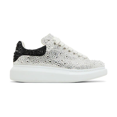 (W) Alexander McQueen Oversized Sneaker 'White Black Crystal'