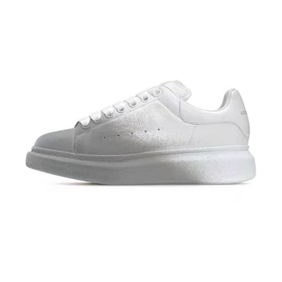 (W) Alexander McQueen Oversized Sneaker 'White Grey Velvet Spray'